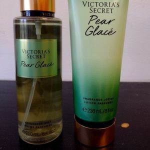 Victoria's Secret Pear Glace Full Size Body Mist and Lotion 8oz